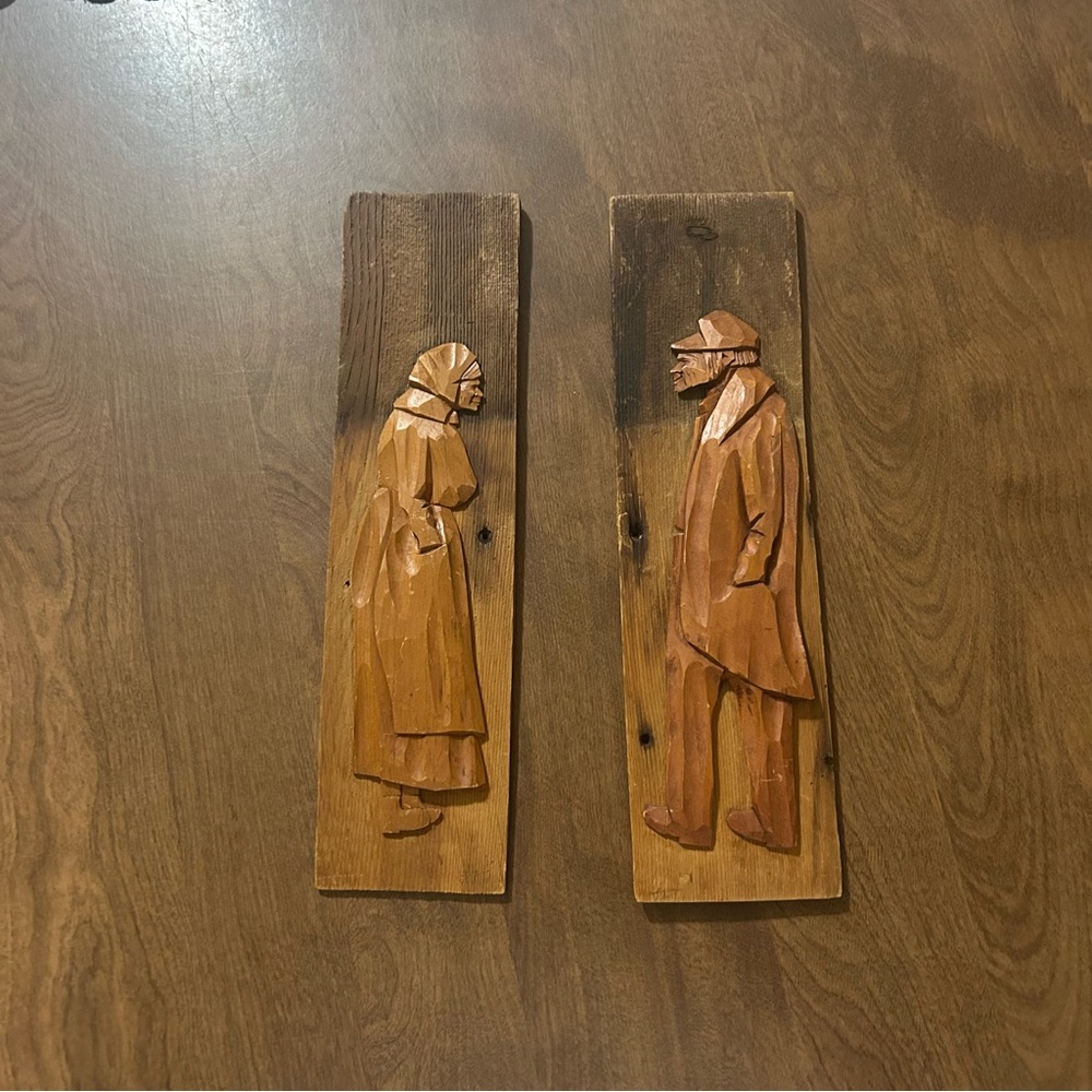 Vintage carved plaques